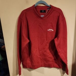 Callaway Men's V-Neck Sweater in Rich Red